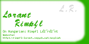 lorant rimpfl business card